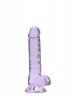 Realistyczny penis na przyssawce dildo fioletowe 18 cm